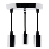 Kit suspension triple métal chromé + cordon 1m - Elexity