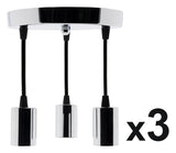 Kit suspension triple métal chromé + cordon 1m - Elexity