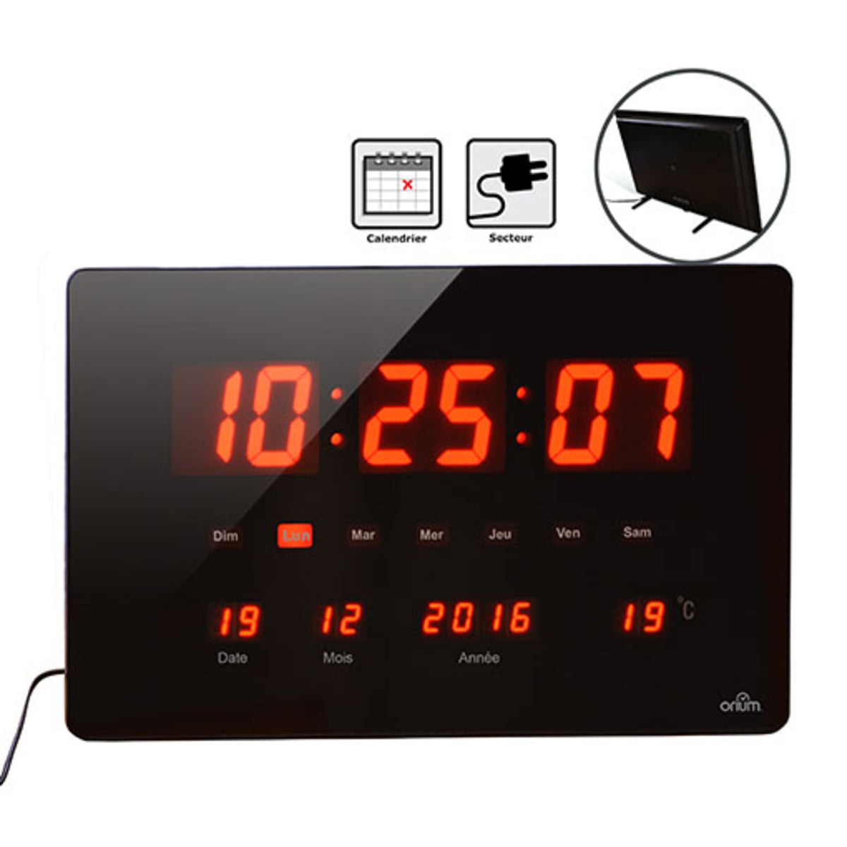 Horloge à LED Rouge Chronos - Orium