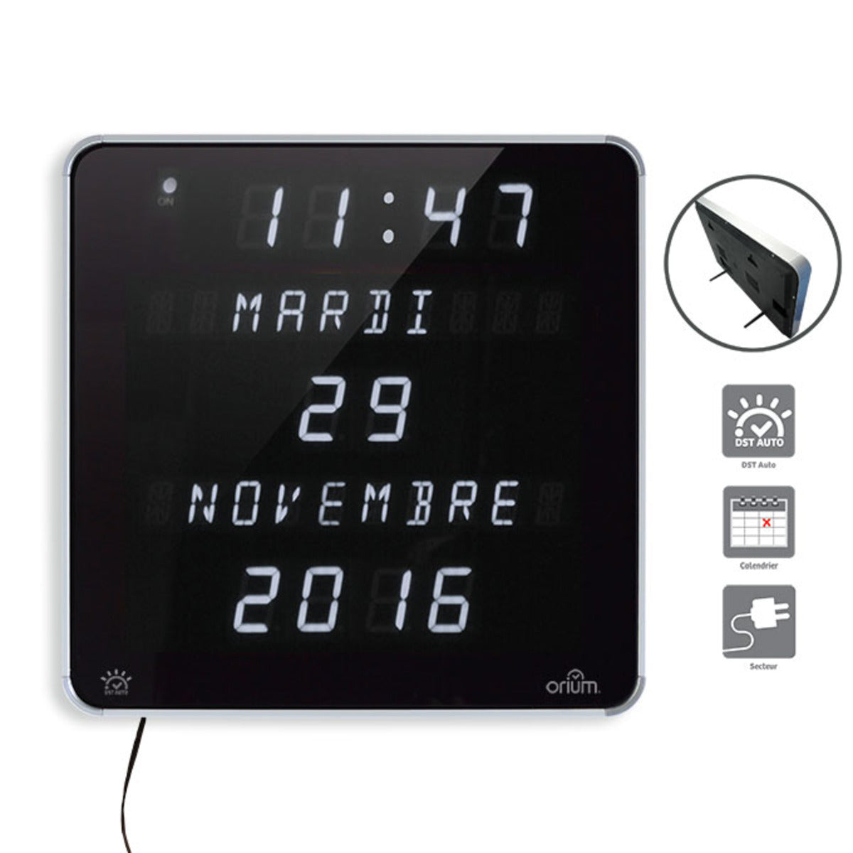 Horloge LED Ephemeris 28x28cm - Orium