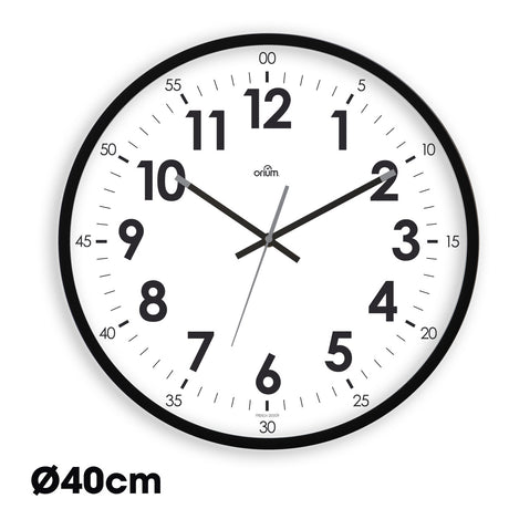 Horloge quartz silencieuse Oris Ø40cm - noir - Orium