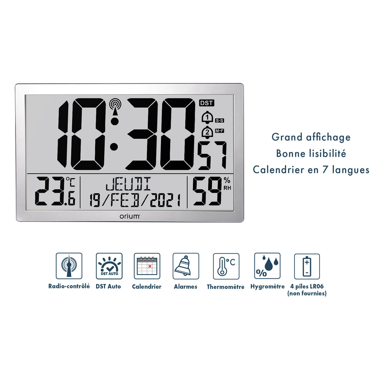 Horloge digitale calendrier RC Giant - Orium