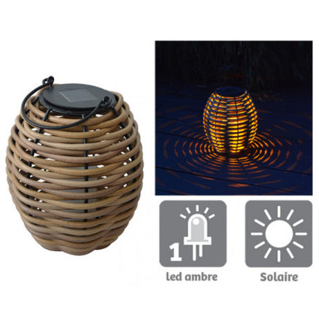 Lanterne solaire tressée Alicia h26cm - Orium