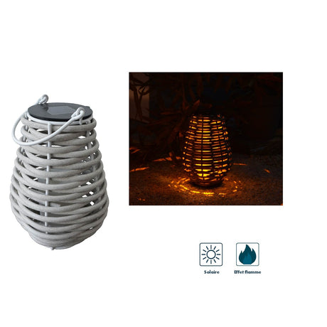 Lanterne solaire tressée Aretha h25cm - Orium