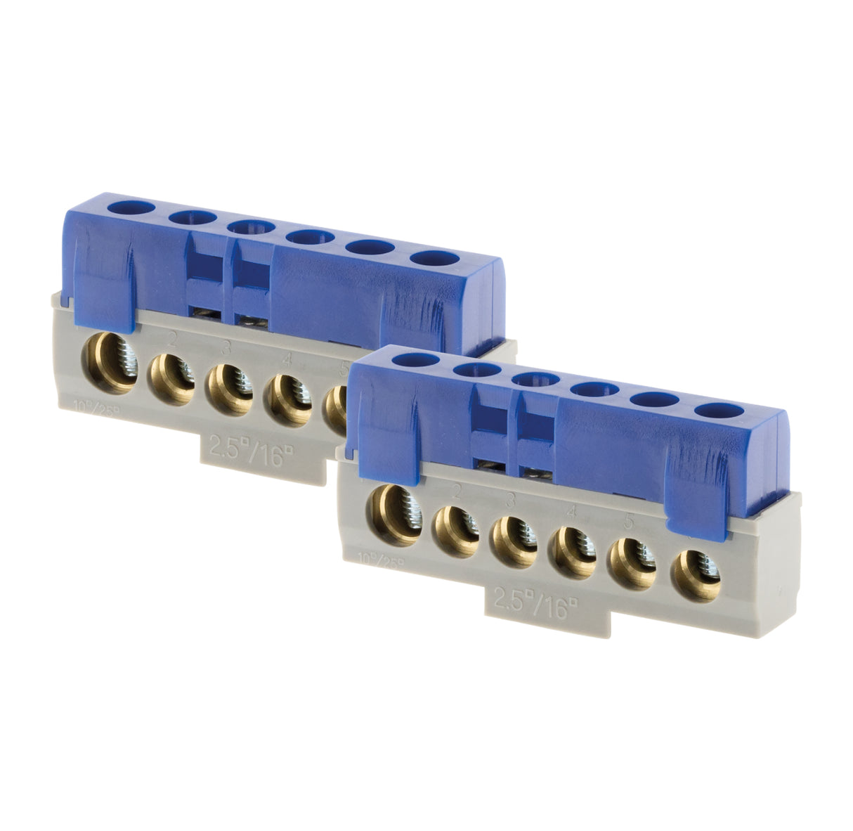 Lot de 2 borniers phase Bleu - 6 connexions - Thomson