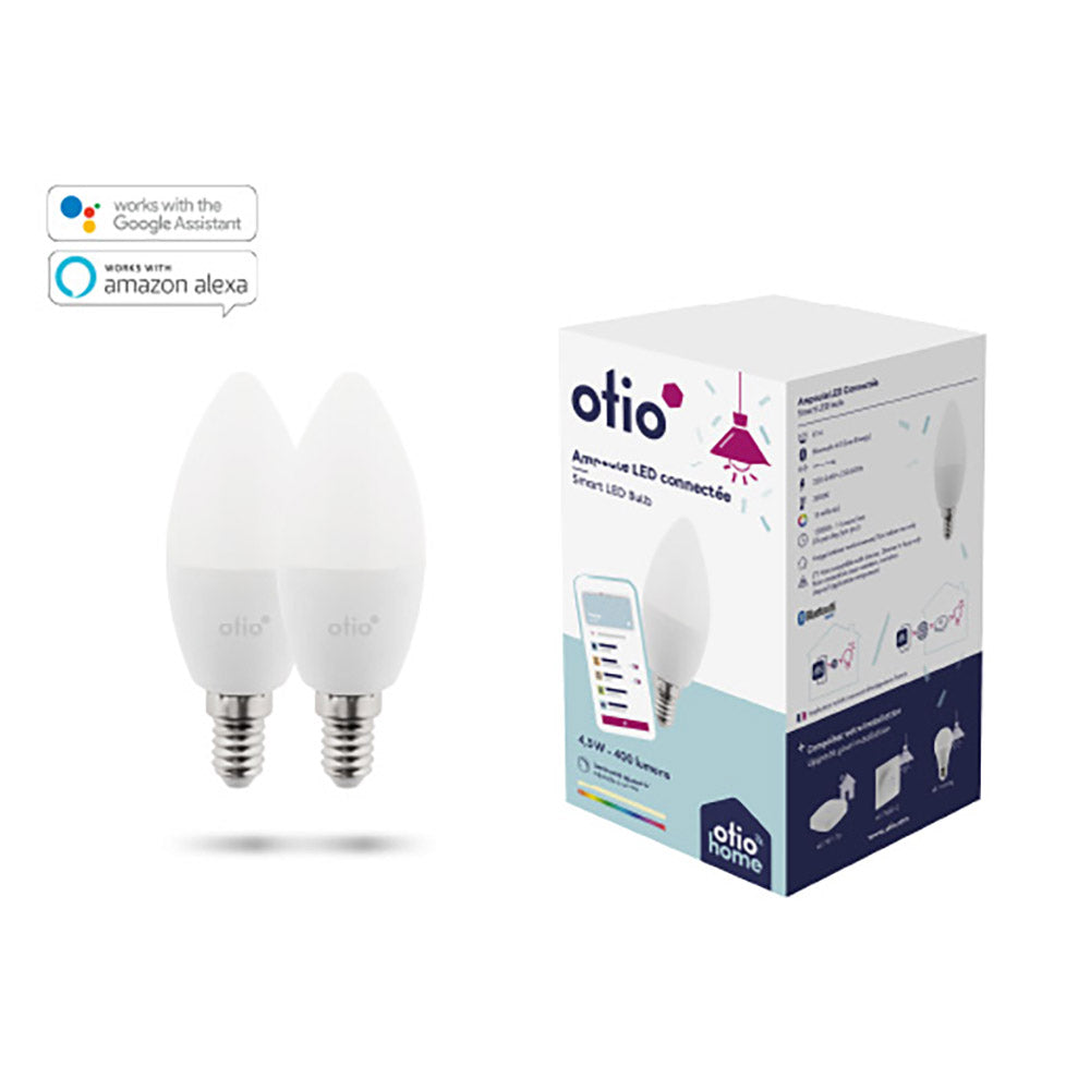 Pack de 2 ampoules LED connectées Bluetooth E14 4.5W - Otio