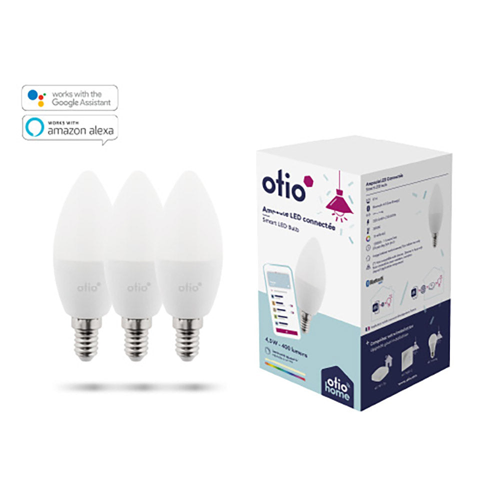 Pack de 3 ampoules LED connectées Bluetooth E14 4.5W - Otio