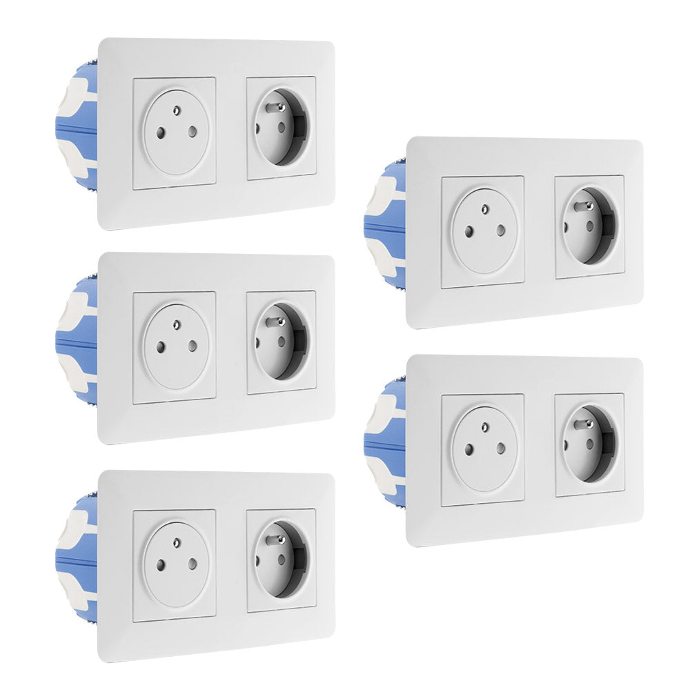 Double prise affleurante Artezo 2P+T + boîte - Zenitech