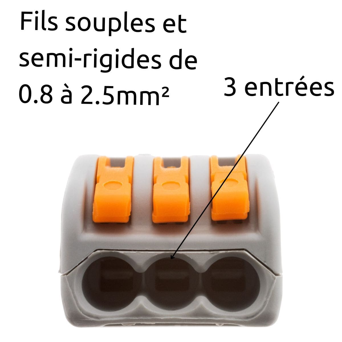 Bornes automatiques à cliquet S222 - fils rigides et souples 4mm² - Wago