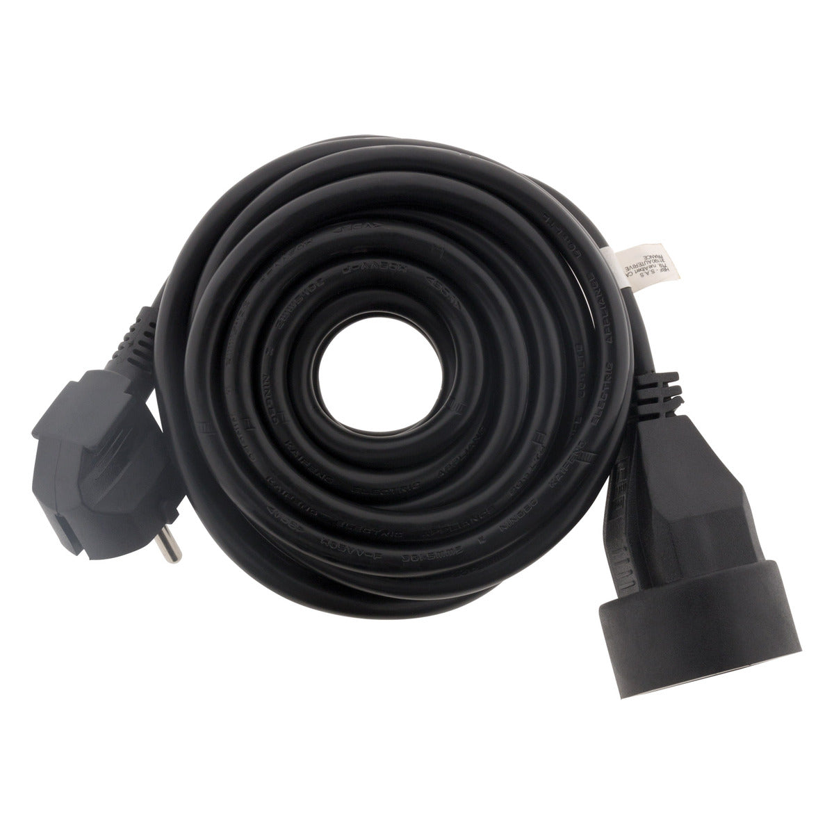 Lot de 3 prolongateurs 16A HO5VV-F 3G1,5mm² - Noir 3m - Zenitech