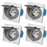 Prise de sol 2P+T IP44 aluminium brossé - Zenitech