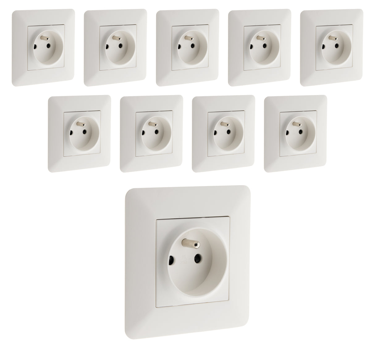 Prise précâblée 2P+T - blanc - Zenitech