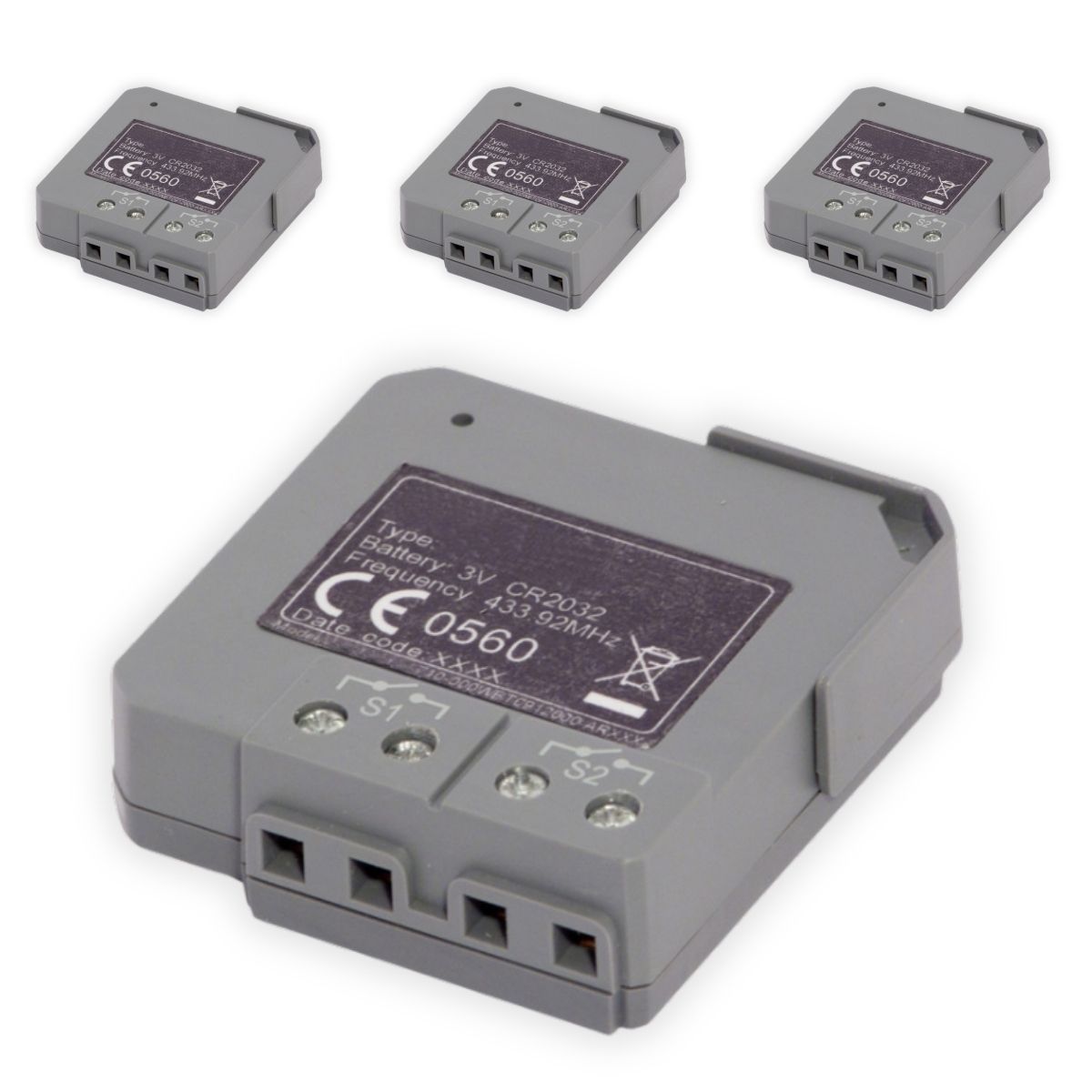 Lot de 4 micro modules pour interrupteur sans fil - portée 50m - Chacon