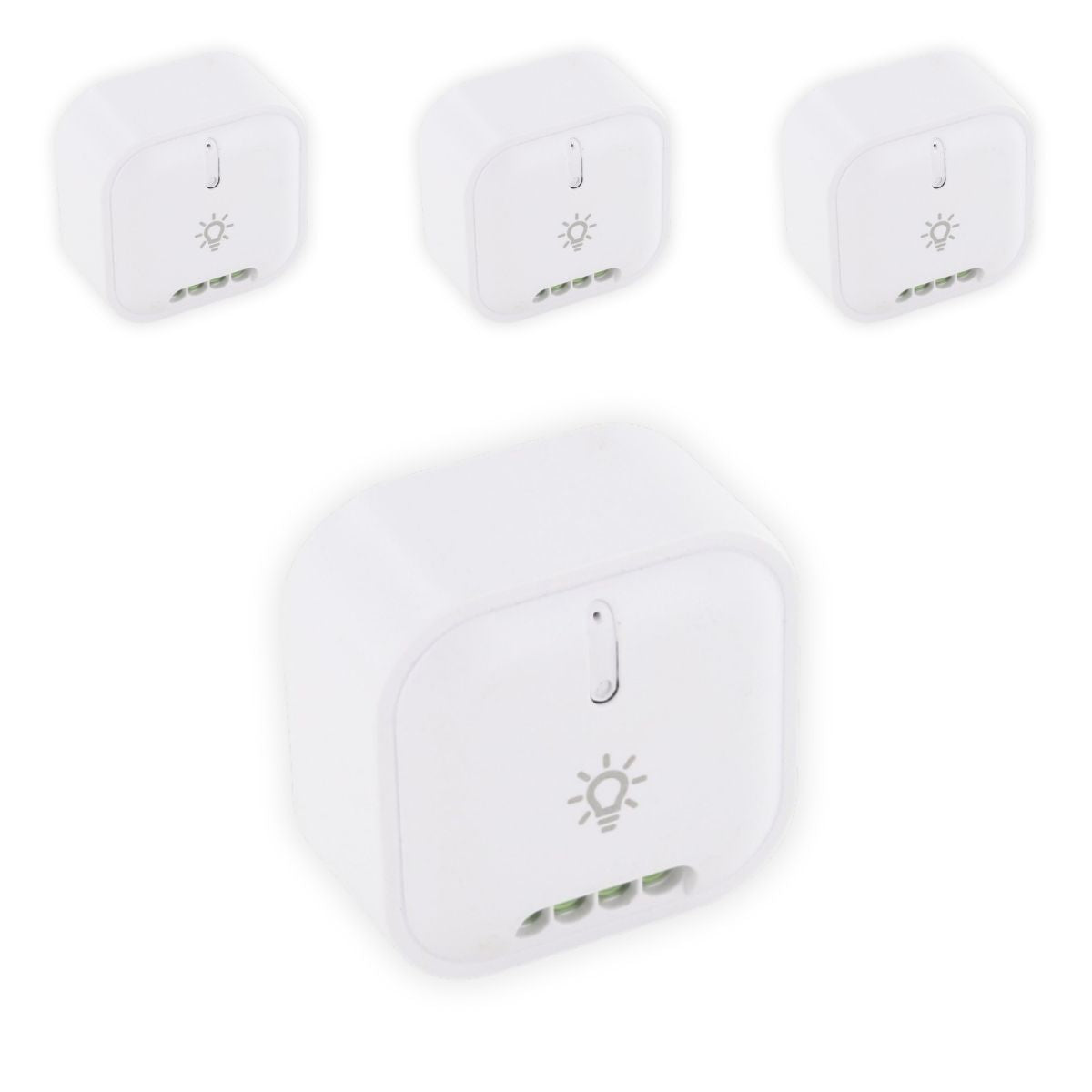 Lot de 4 modules On/Off commande éclairage sans fil - à distance - 50m de portée - Blanc - Chacon