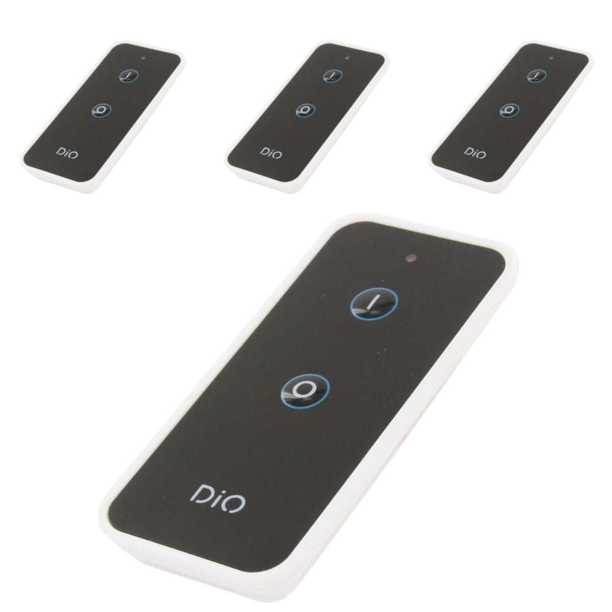 Lot de 4 télécommandes 1 canal DiO sur radio-fréquence - portée 50m - Noir - Chacon