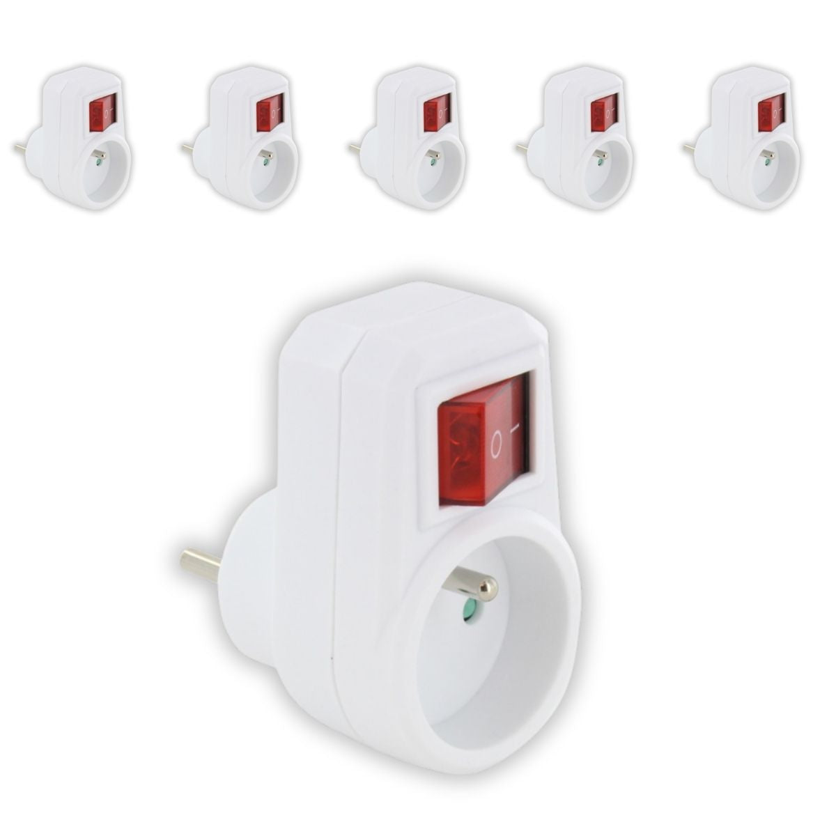 Lot de 6 prises Easy Switch On/Off 16A 3500W Blanc - Chacon