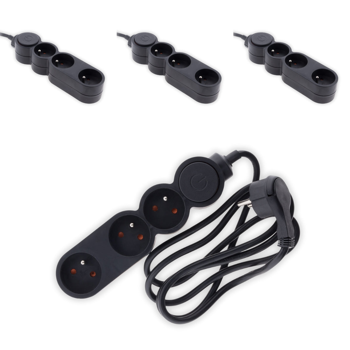 Lot de 4 multiprises Home 3 prises 16A 2P+T - Zenitech