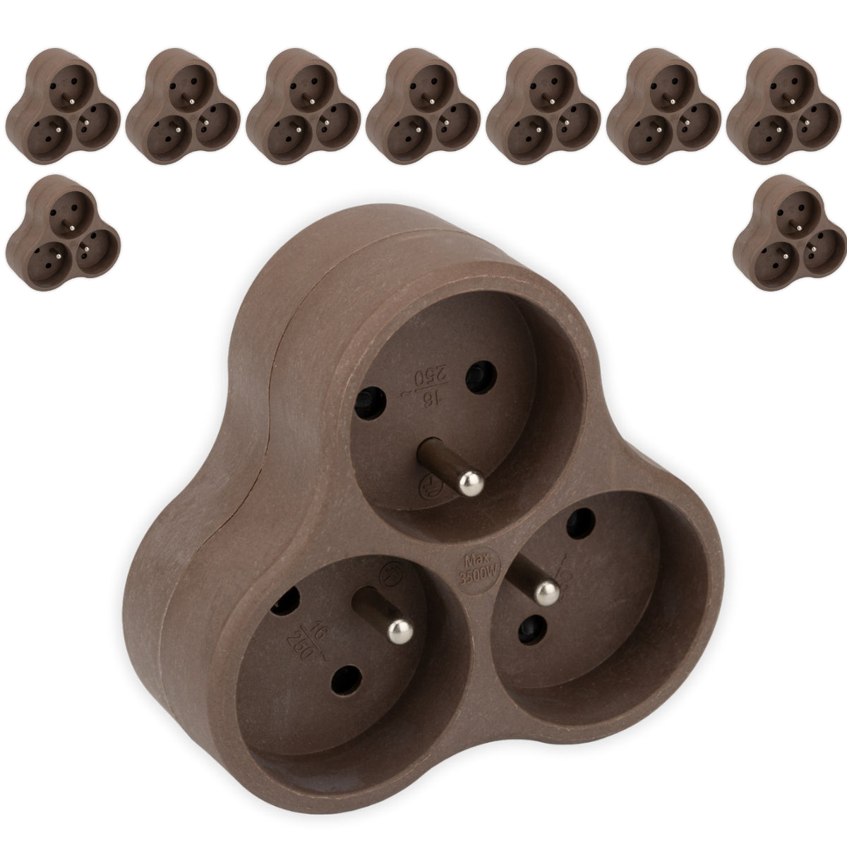 Lot de 10 triplites recyclées éco-conçues - 3x16A - Zenitech