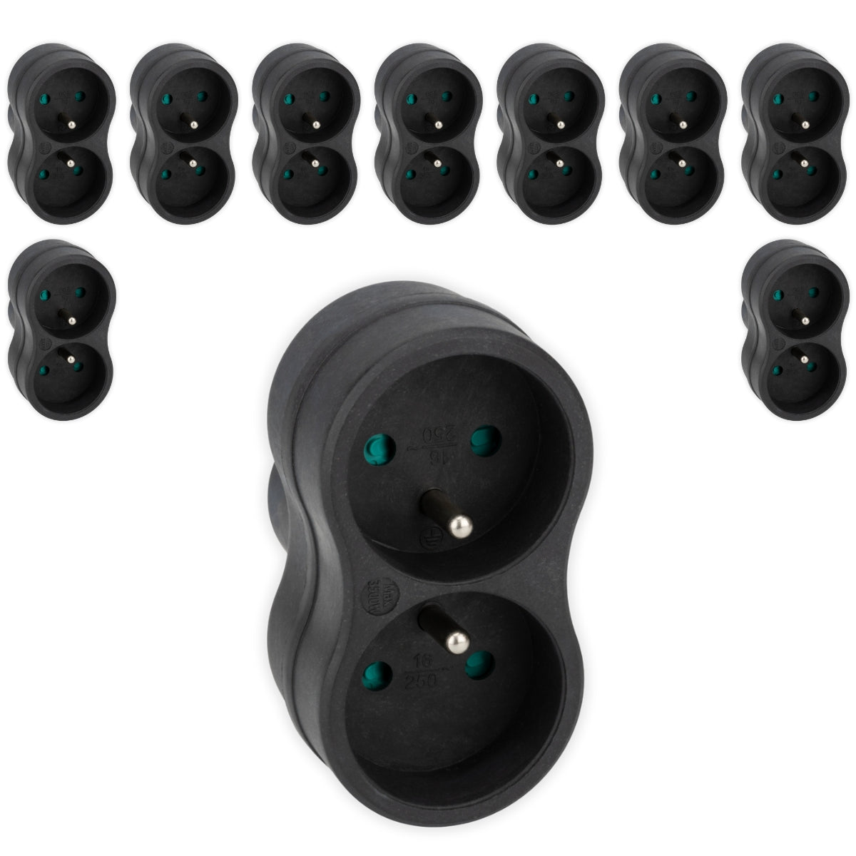 Lot de 10 biplites recyclées éco-conçues - 2x16A - Zenitech