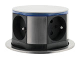 Lot de 2 blocs prises encastrables compacts 2P+T 16A + USB - Otio