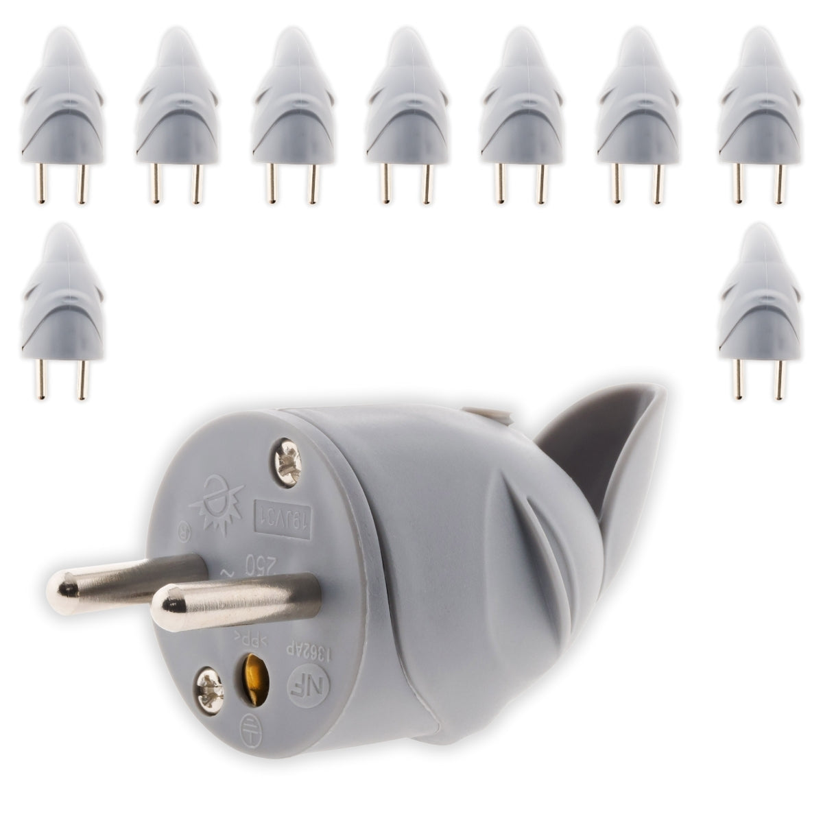 Fiche mâle coudée 16A 2P+T - Zenitech