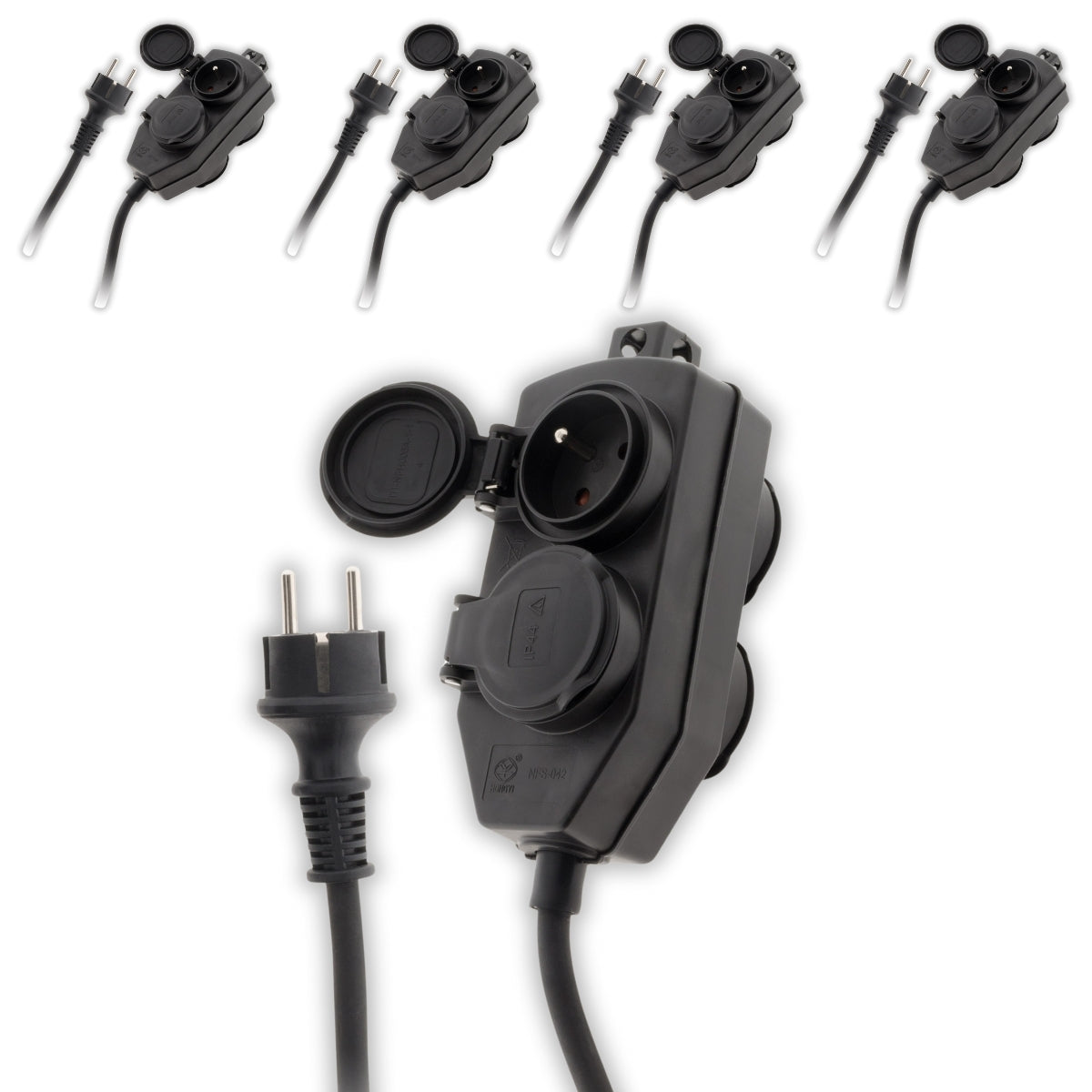 Boitier dérivation 4 prises IP44 5m Zenitech