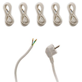 Lot de 6 cordons d'alimentation avec prise 16A 3G1,5mm² 2m - Noir - Zenitech