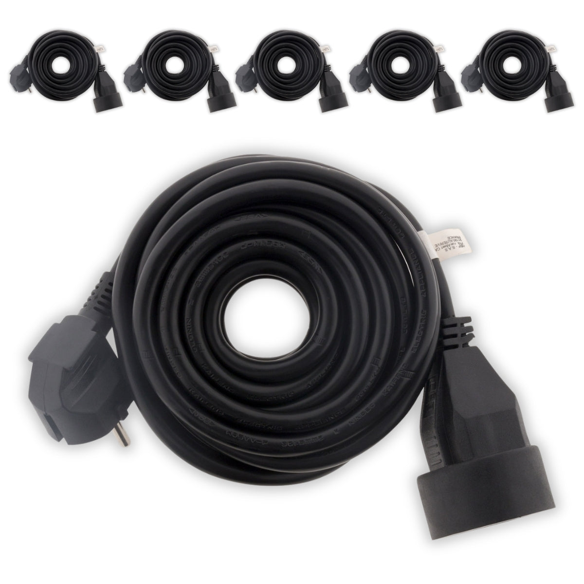 Lot de 6 prolongateurs bague 16A HO5VV-F 3G1,5mm² - Zenitech