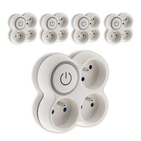 Multiprise triplite + interrupteur 16A - blanc et gris - Zenitech