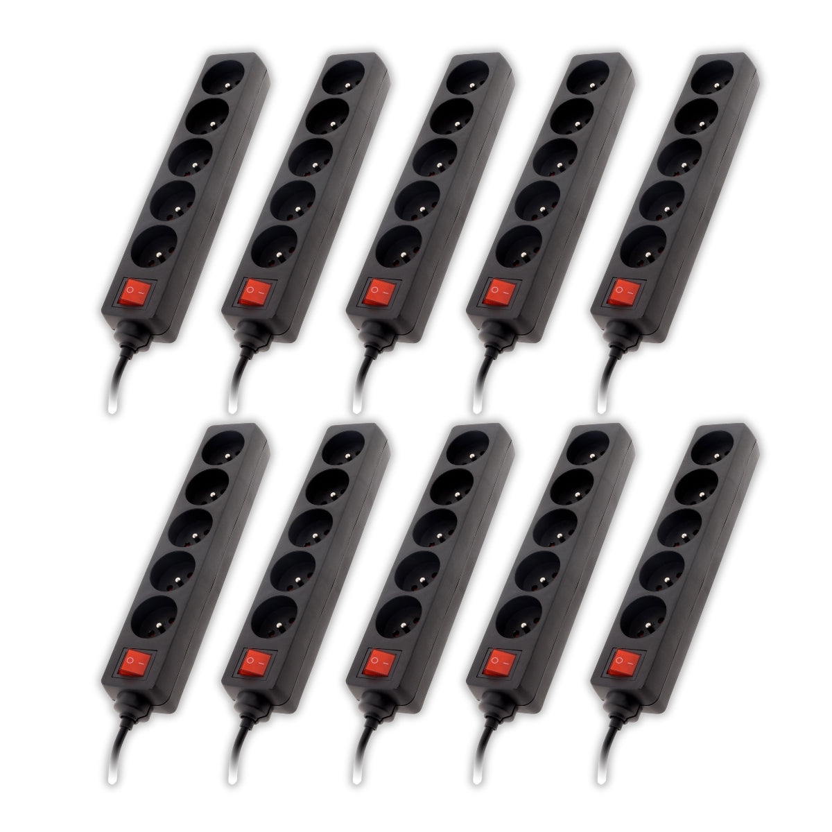 Bloc multiprise 16A 2P+T + interrupteur - noir - Zenitech
