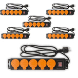 Bloc étanche IP44 5 prises 16A 2P+T avec clapets et interrupteur - Câble HO5RRF 3G1mm² de 1,5m Noir - Zenitech
