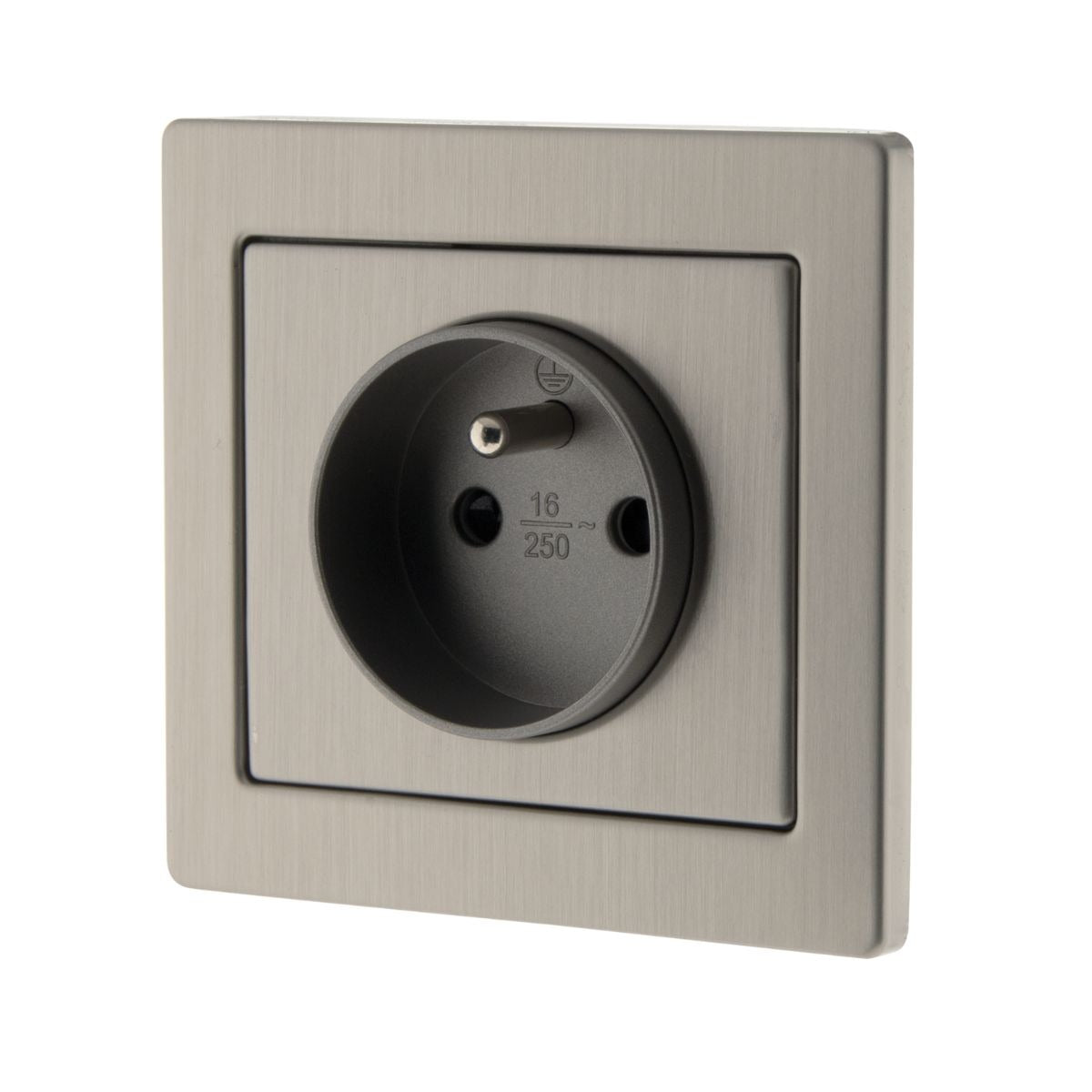 Prise 2P+T Art'Flat inox brossé - Zenitech