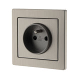 Prise 2P+T Art'Flat inox brossé - Zenitech