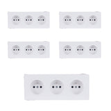 Lot de 5 prises triples 16A en saillie - Blanc - Vulco - Zenitech