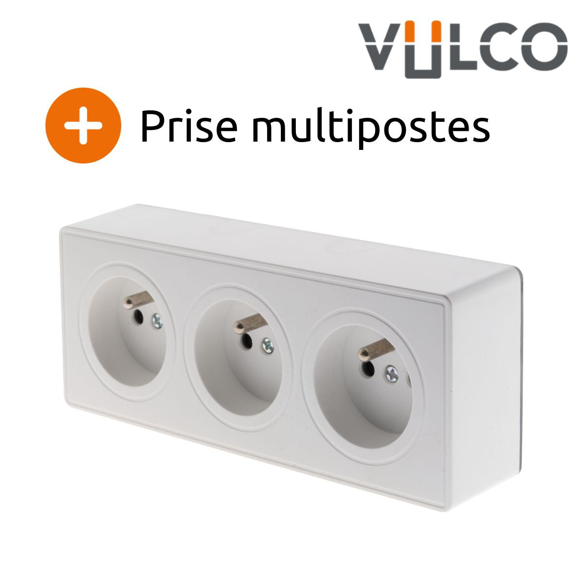 Lot de 5 prises triples 16A en saillie - Blanc - Vulco - Zenitech