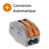 Lot de 300 bornes automatiques à cliquet S222 - 2 entrées - fils rigides et souples 4mm² max - Orange - Wago
