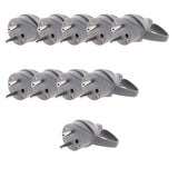 Fiche mâle anneau + ergot 16A 2P+T - gris - Zenitech