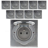 Prise de sol 16A 2P+T finition alu brossé - IP55 - Zenitech