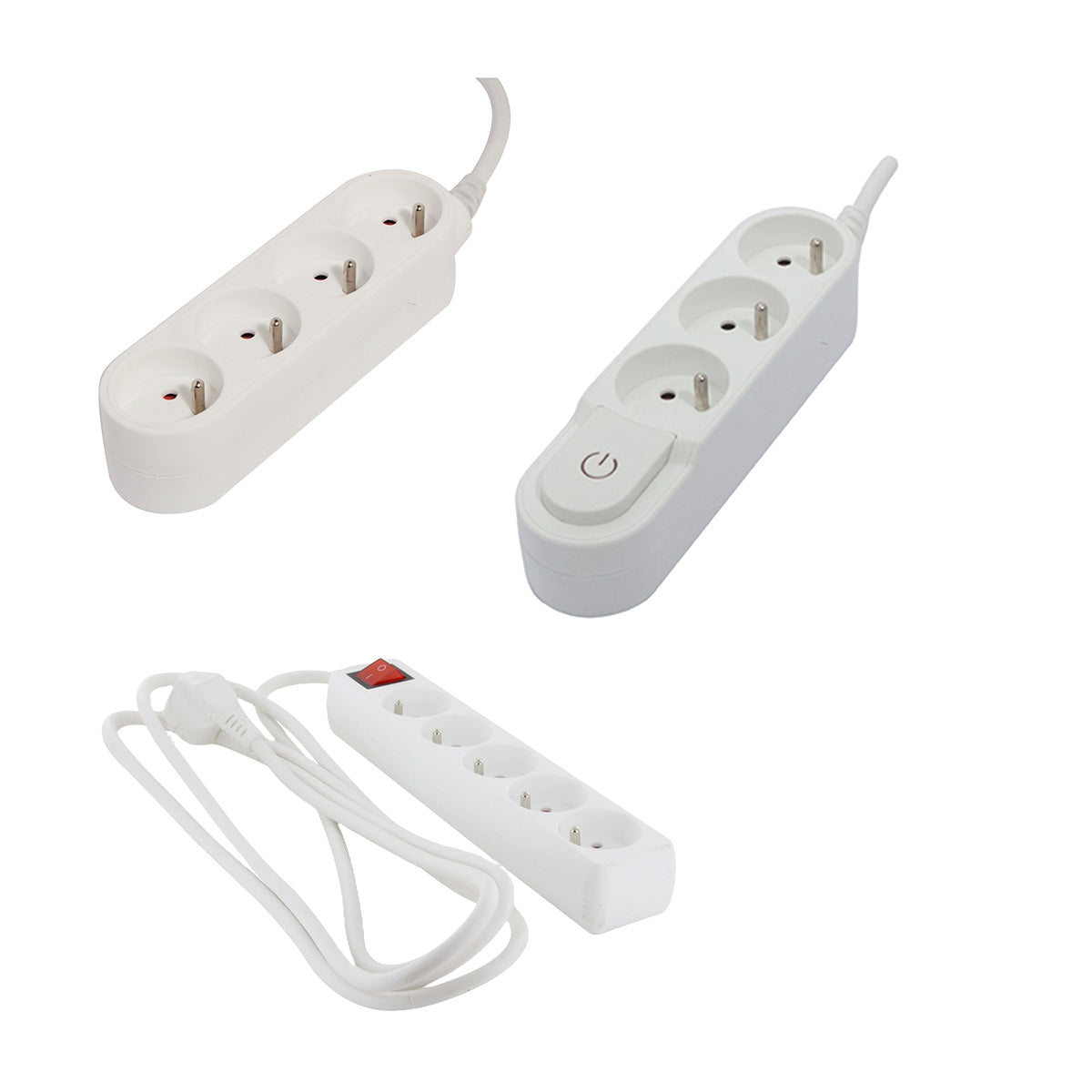 Bloc multiprise 4x16A 3500W + 2 blocs multiprise interrupteur 3/5 prises 16A - Chacon