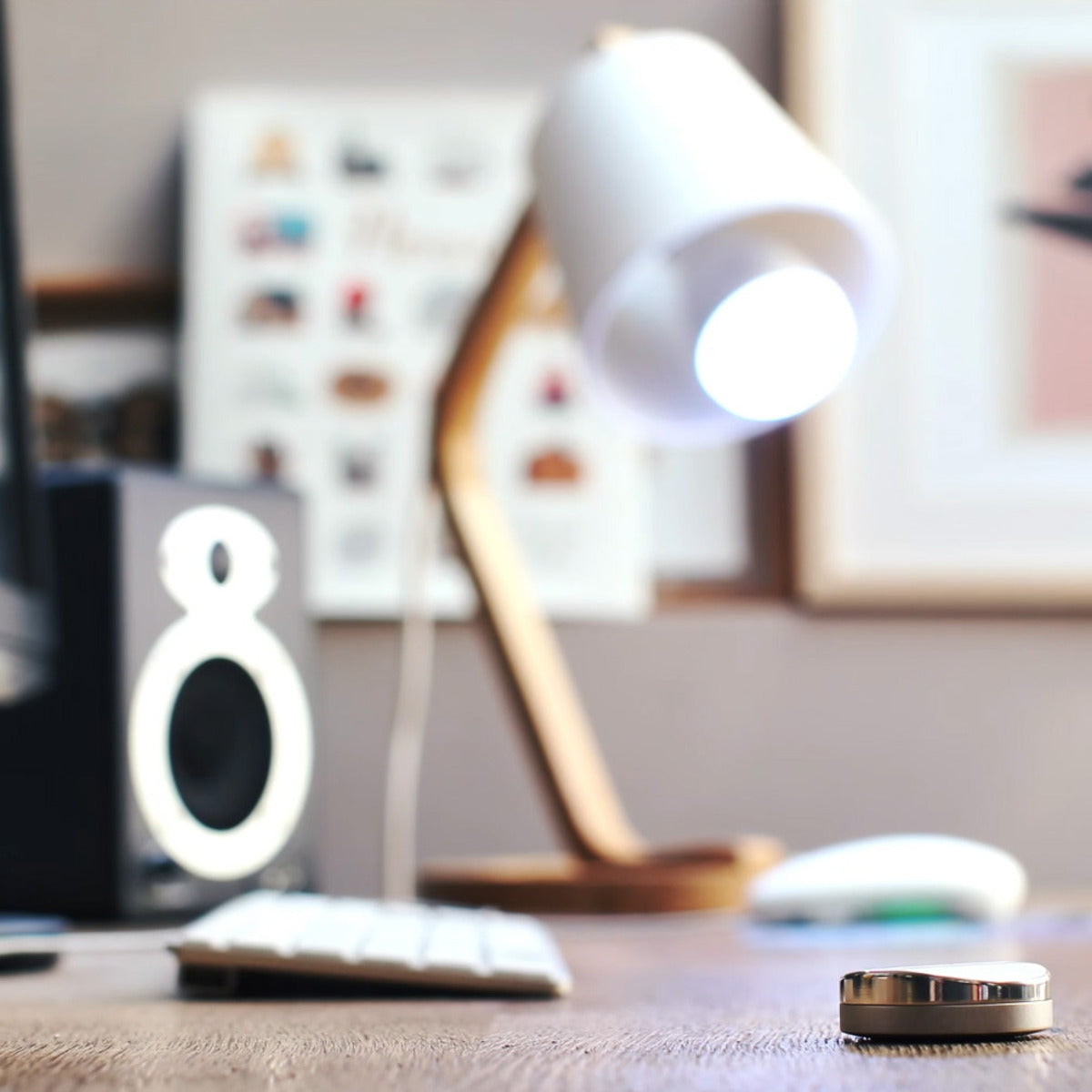 LED ronde magnétique 60lm + module d'éclairage On/Off sans fil + interrupteur Smart Pebble - DiO