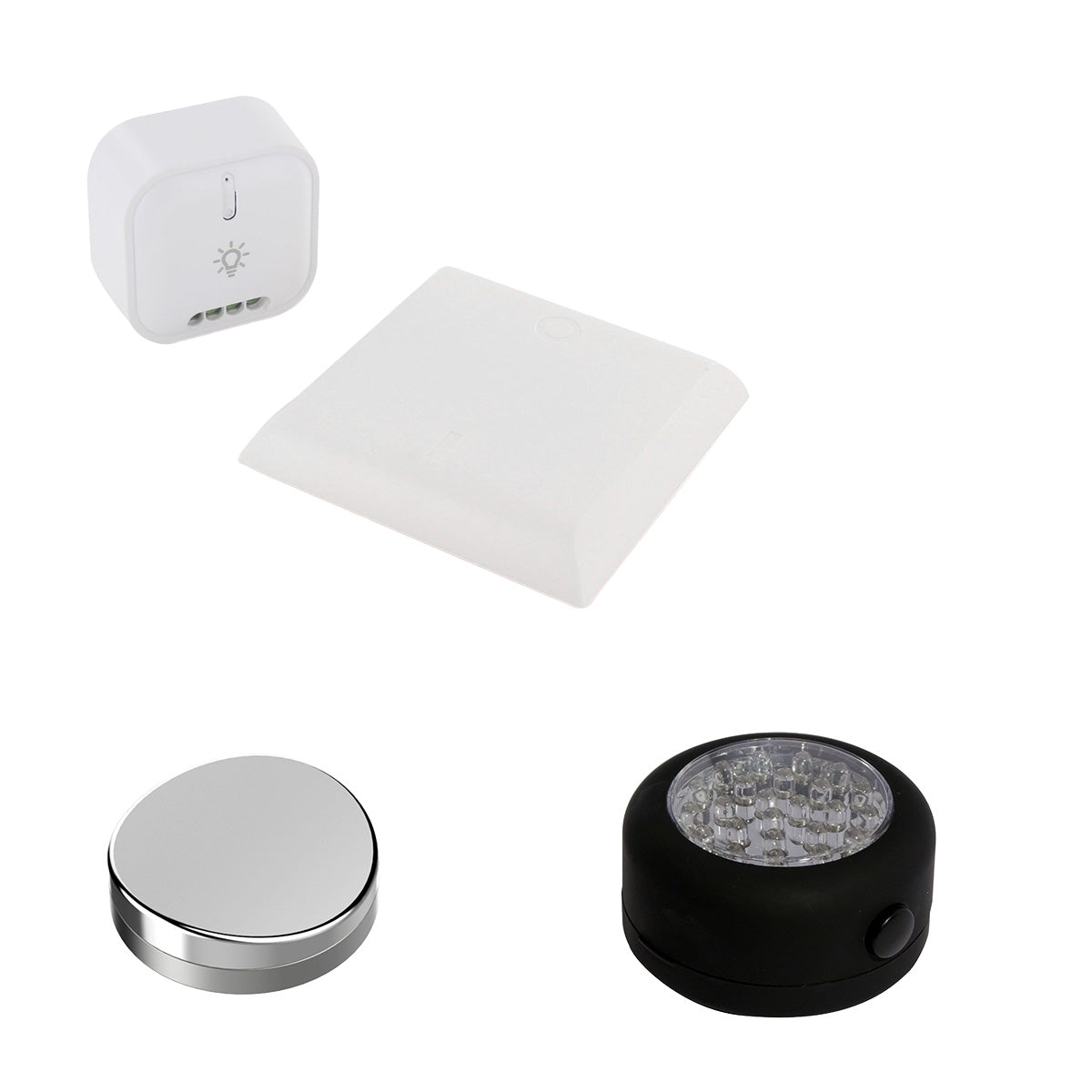 LED ronde magnétique 60lm + module d'éclairage On/Off sans fil + interrupteur Smart Pebble - DiO