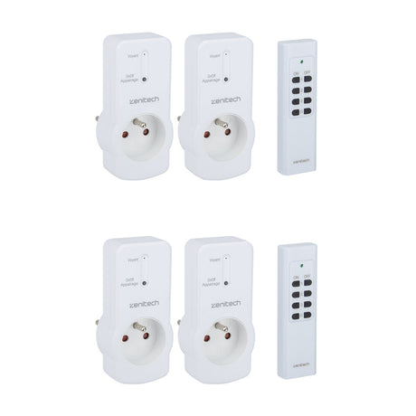 Lot de prises 10A 2P+T télécommandées - Zenitech