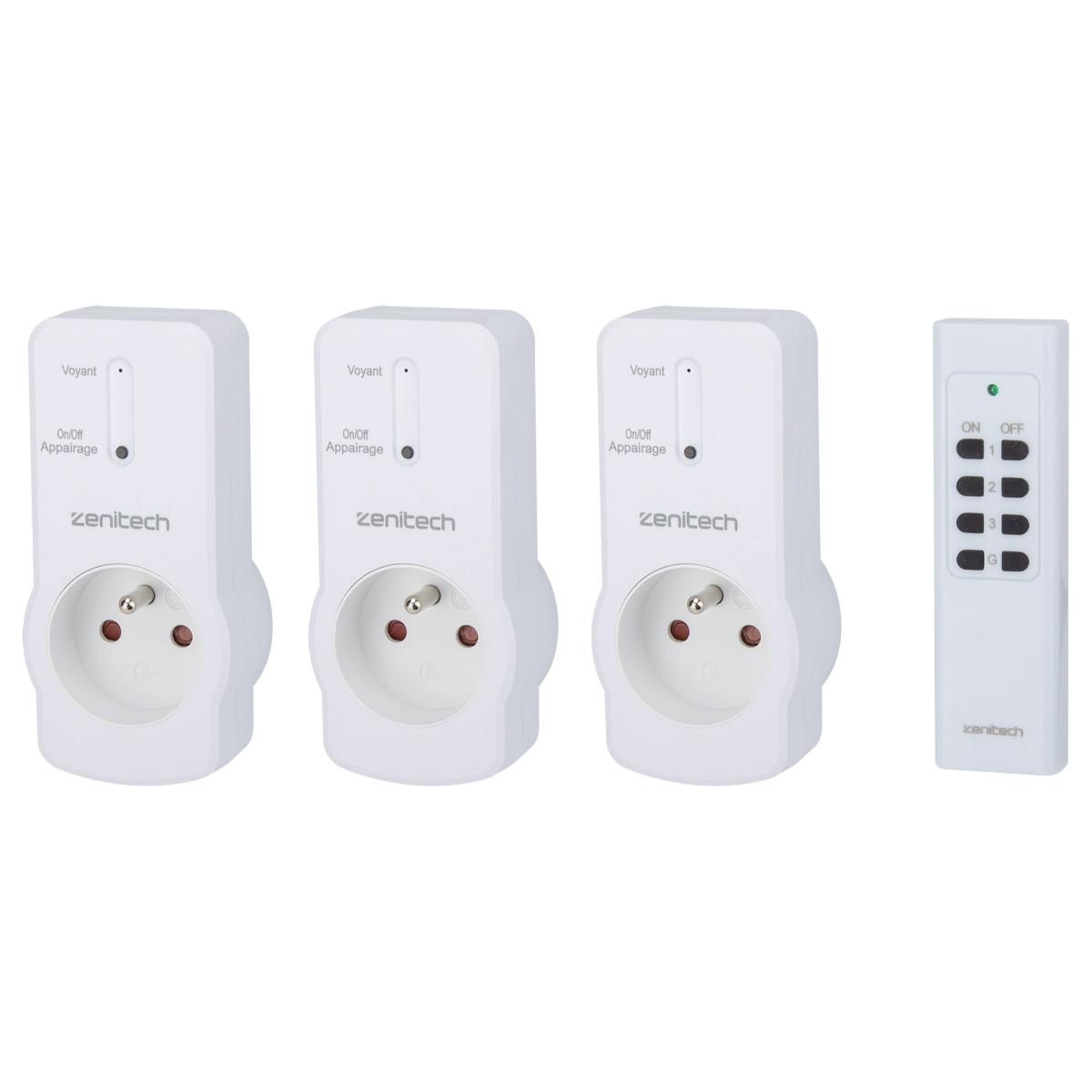 Pack de prises télécommandées - blanc - Zenitech