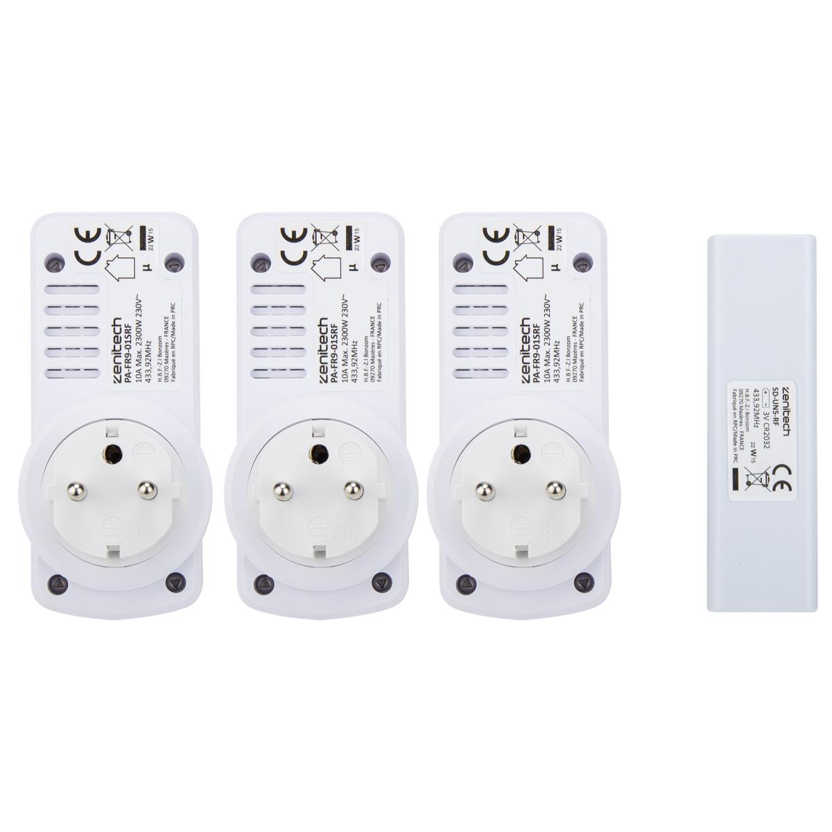 Pack de prises télécommandées - blanc - Zenitech