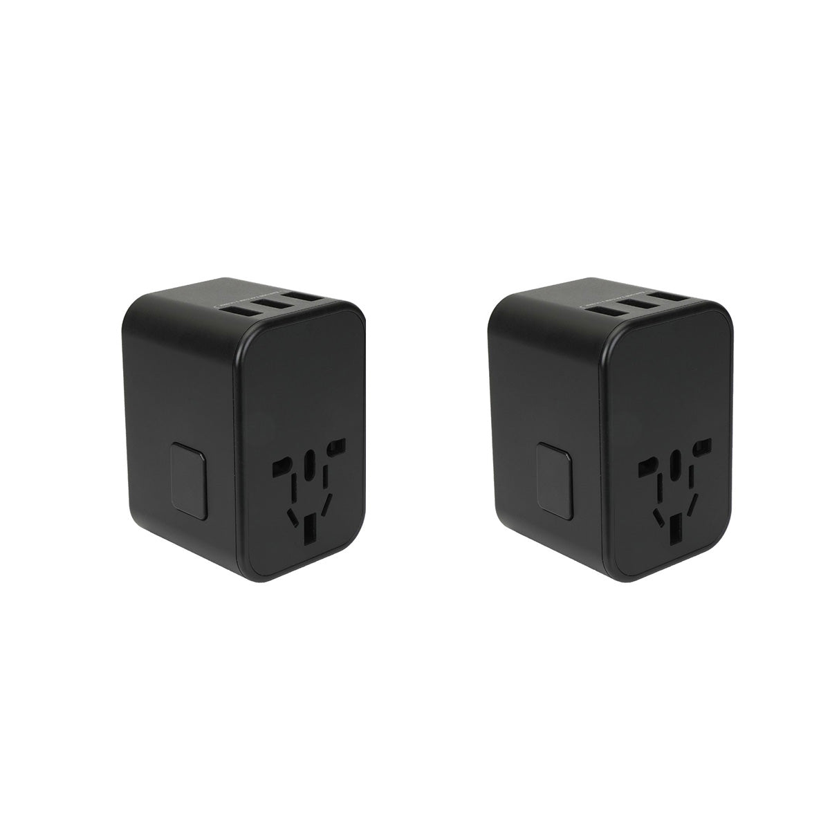 2 adaptateurs prise voyage universel international - 5 ports USB inclus - Noir - Voltman