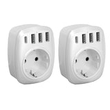 Adaptateur voyage UE/US + 4 ports USB - Voltman