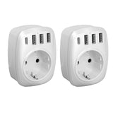 Adaptateur voyage UE/US + 4 ports USB - Voltman