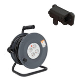 Enrouleur H05VV-F 4 prises 25m 3G1,5 + coupe-circuit + support - Zenitech