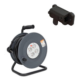 Enrouleur H05VV-F 4 prises 40m 3G1,5 + coupe-circuit + support - Zenitech