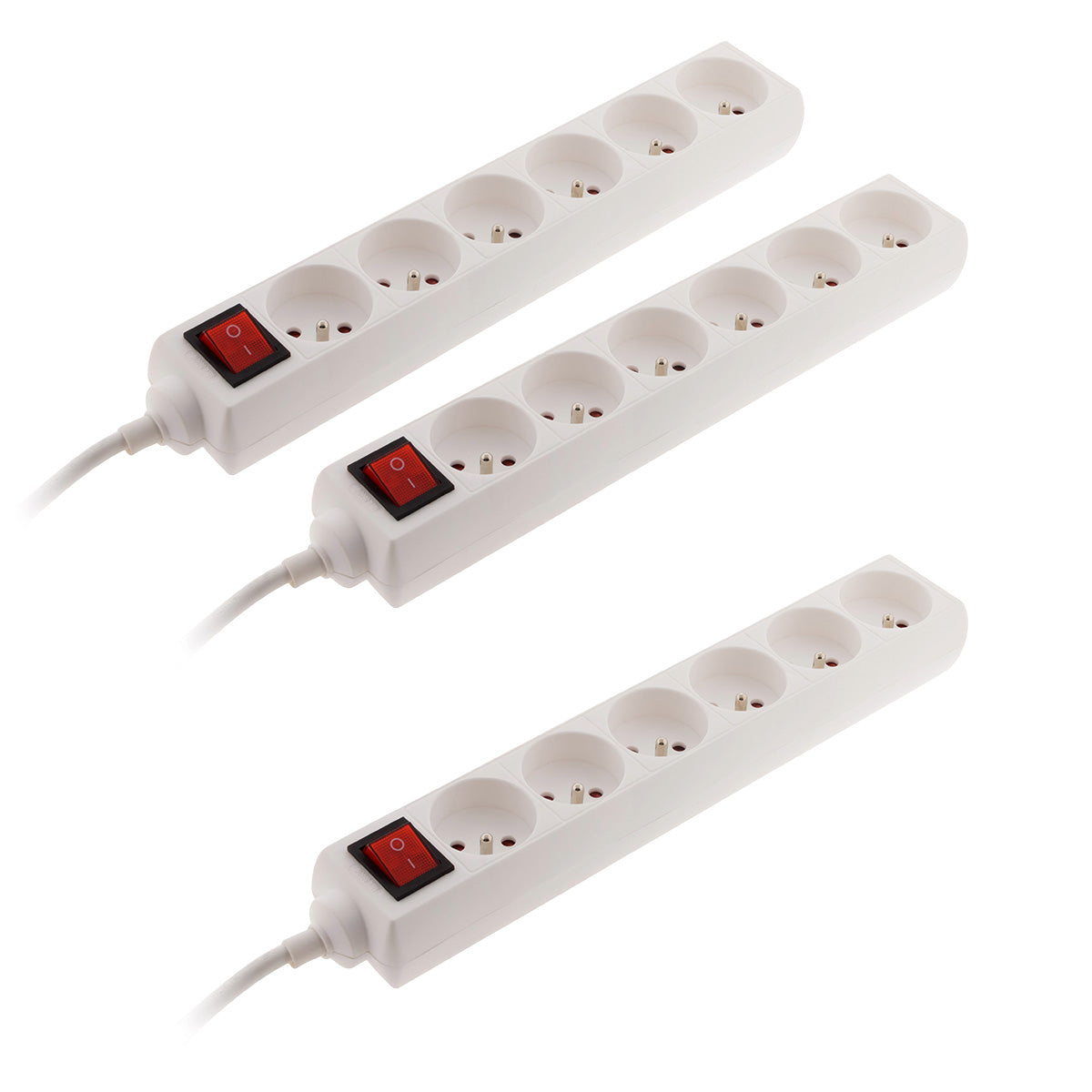 Bloc multiprise 16A 2P+T interrupteur - blanc - Zenitech